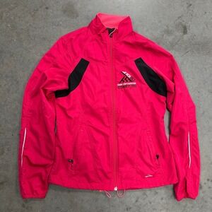 Brooks Marine Corps Marathon 2013 Running Jacket Womens Small Pink Full Zip MCM